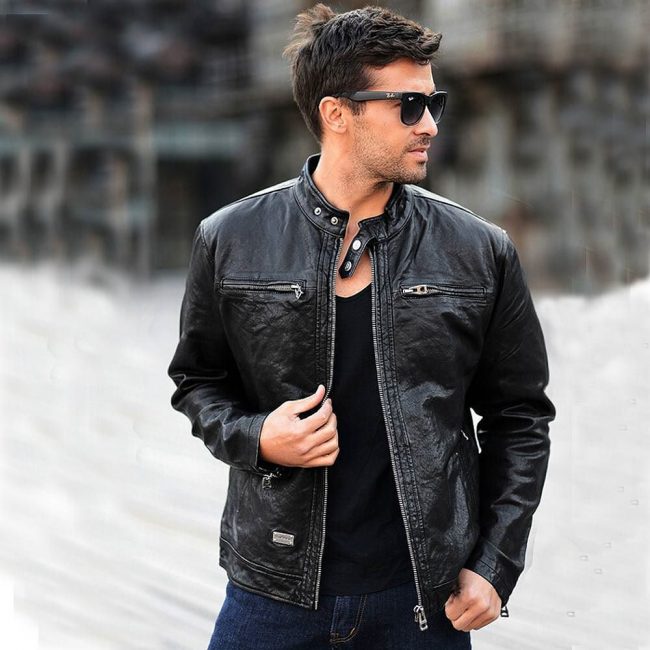 leather jackets mens style photo - 1